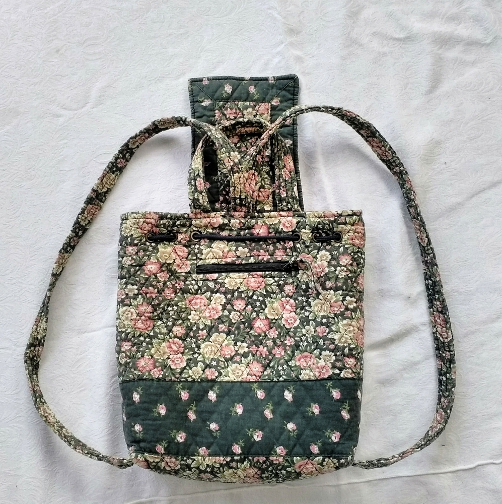 Knapsack Green Patterned Quilted Backpack - image 2